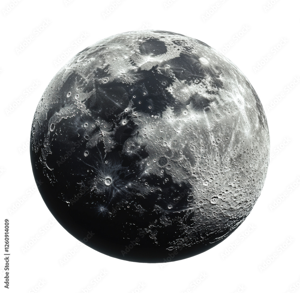 Fototapeta premium Lunar exploration event space night cosmic isolated on transparent background png