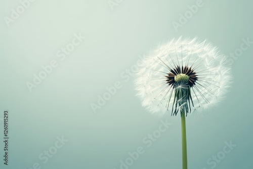 Wallpaper Mural Delicate dandelion seed head glistens softly in the light against a serene pastel backdrop Torontodigital.ca