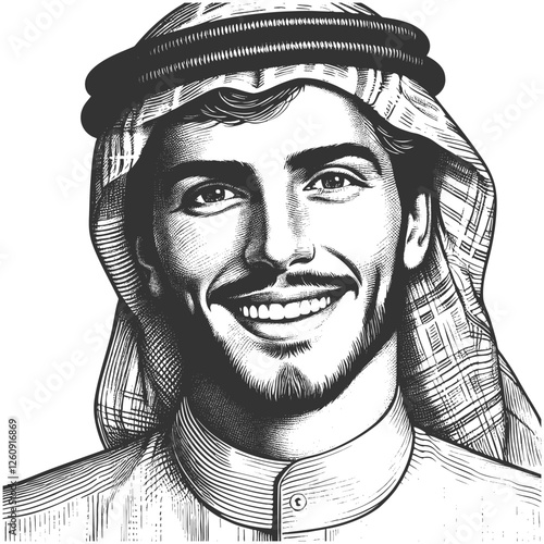 Smiling Man in Traditional Middle Eastern Attire