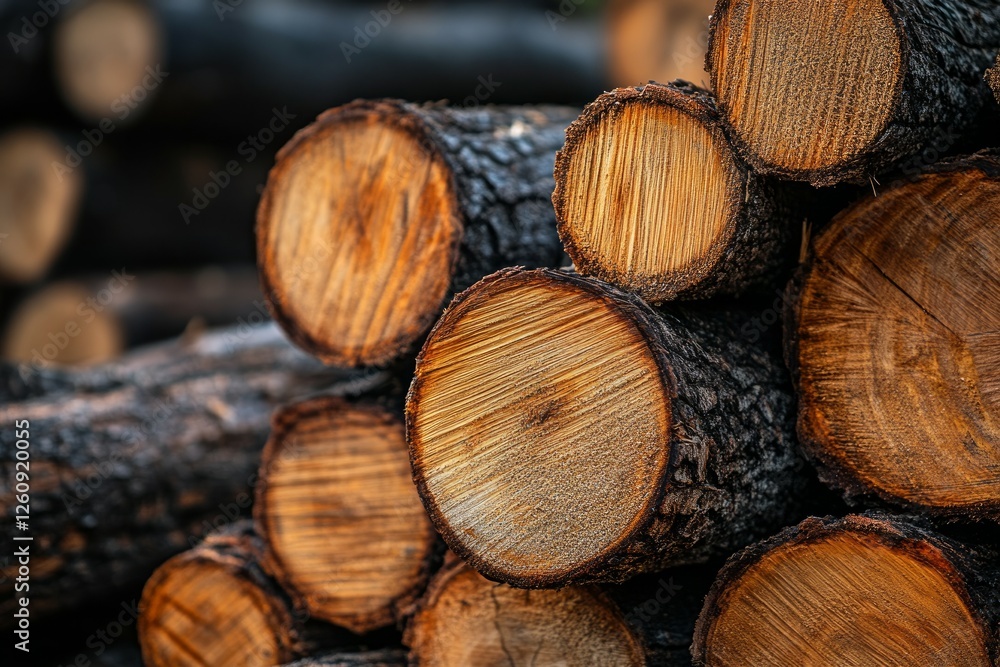Freshly cut logs displayed with circular patterns. Neural network AI generated Freshly cut logs displayed with circular patterns. Neural network AI generated