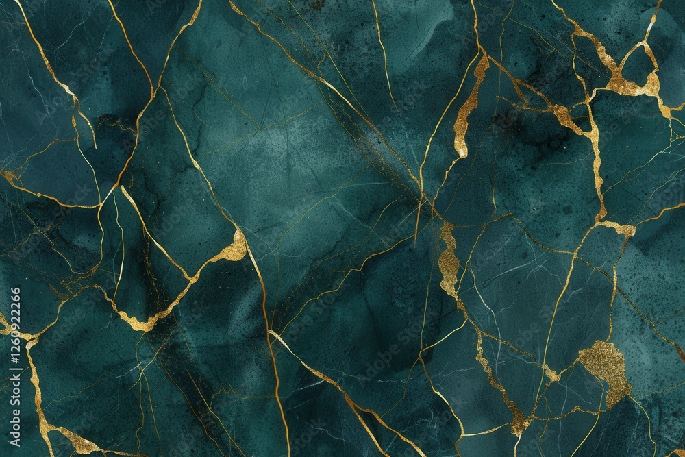 Fototapeta premium Abstract green marble texture with gold veins inspiration