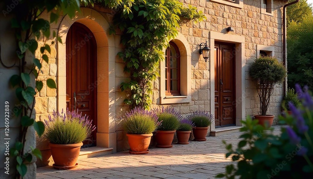 Fototapeta premium Wall made of large colored stone