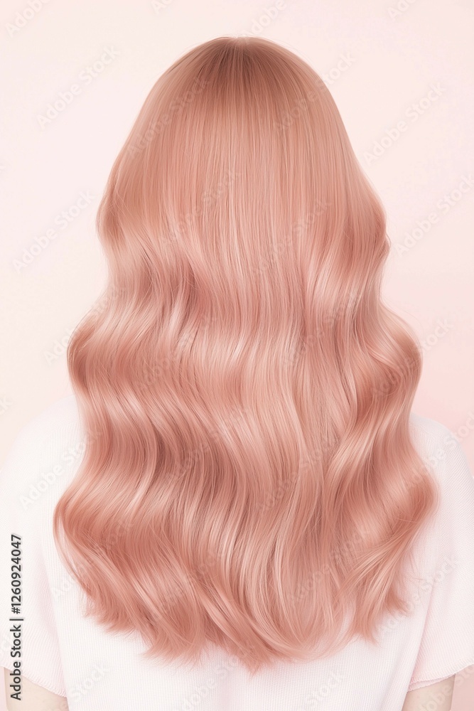 Fototapeta premium Portrait of a Woman with Flowing Wavy Hair and a Delicate Look