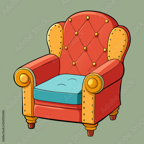 red sofa isolated