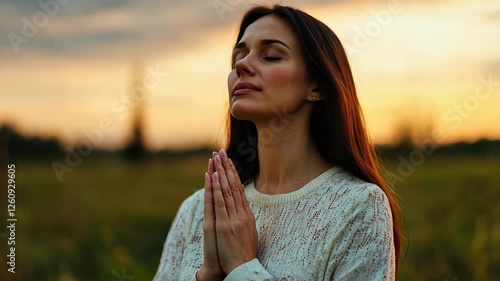 woman hands praying to god with the bible. Woman Pray for God blessing to wishing have a better life. begging for forgiveness and believe in goodness. Christian life video 4k