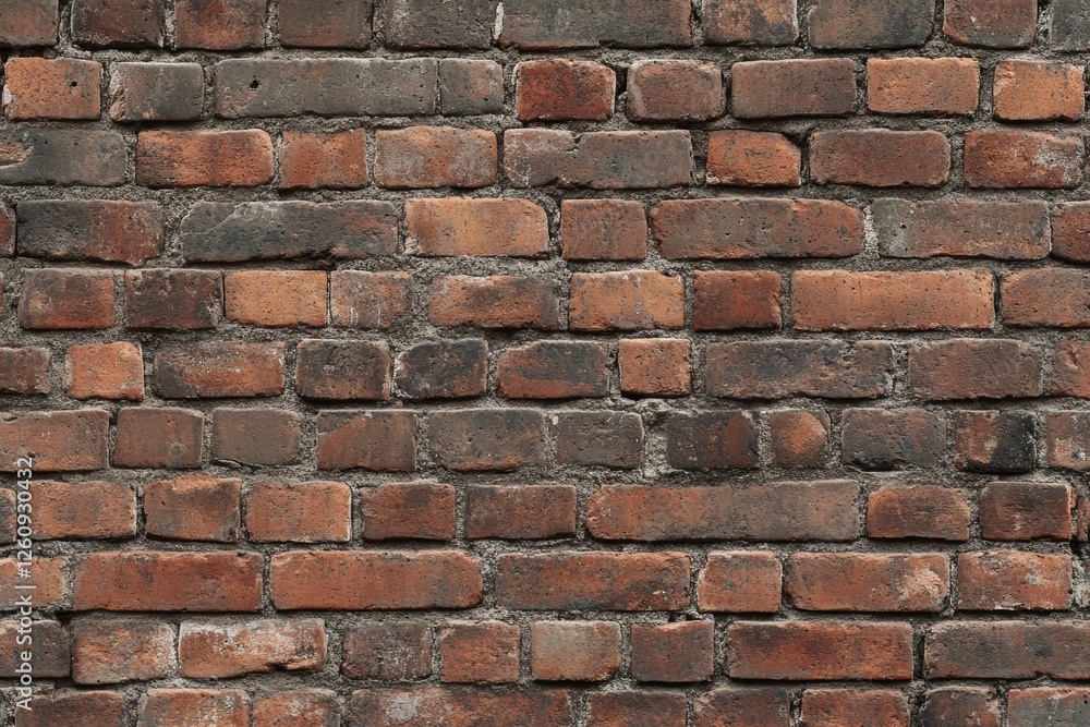 Weathered red brick wall texture. Neural network AI generated Weathered red brick wall texture. Neural network AI generated