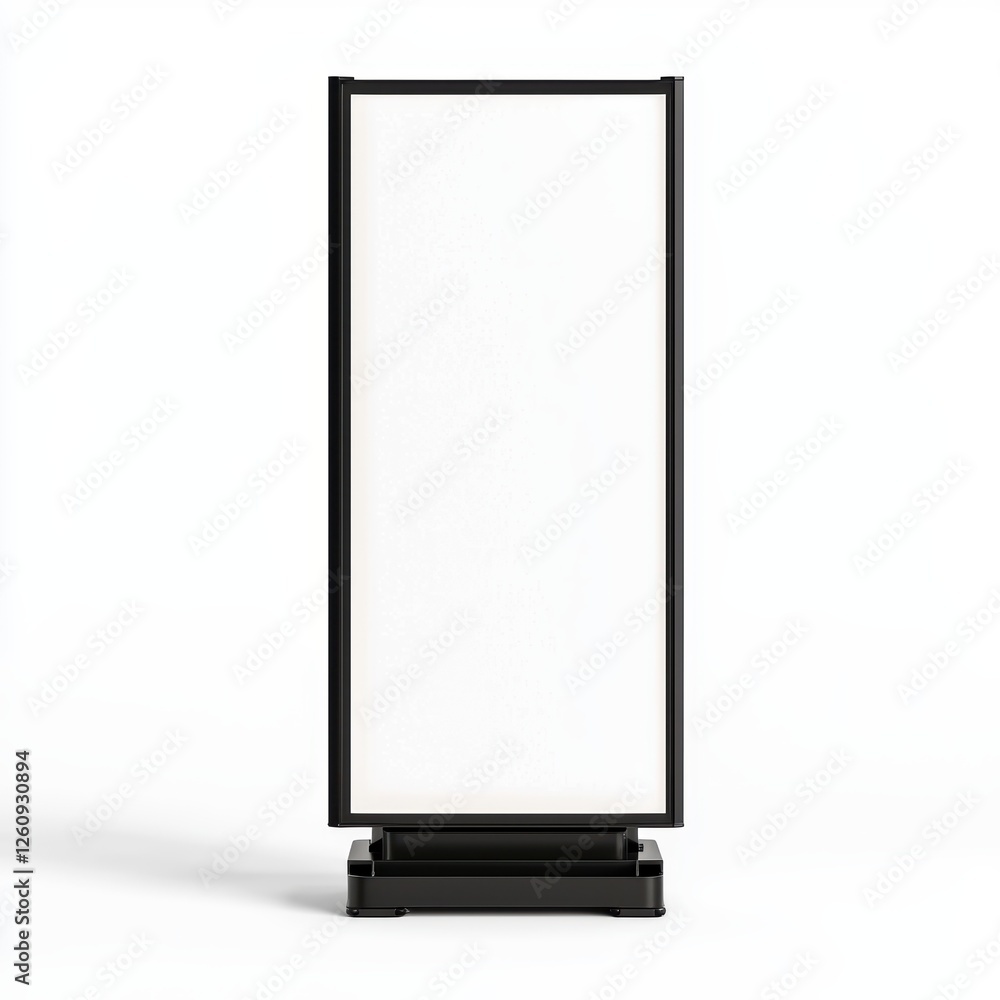 A sleek, modern blank sign holder with a minimalist design, suitable for various display purposes in commercial spaces. A sleek, modern blank sign holder with a minimalist design, suitable for various display purposes in commercial spaces.