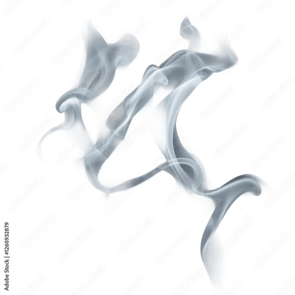 Texture of smoke on black background with copy space, White smoke swirling out wide, Black fume. Three silhouettes of smoke Texture of smoke on black background with copy space, White smoke swirling out wide, Black fume. Three silhouettes of smoke