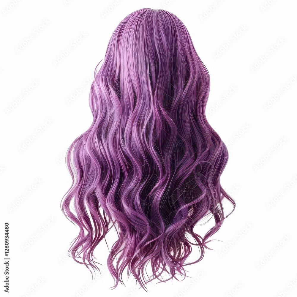 Wavy purple wig display isolated on white background hair photography Wavy purple wig display isolated on white background hair photography
