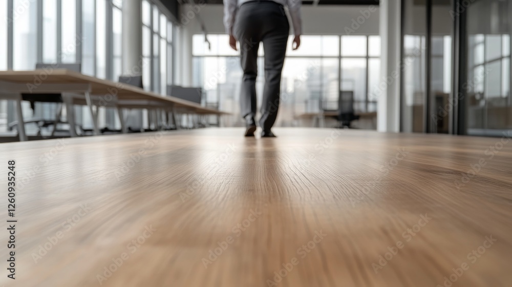 Businessman walking in modern office Businessman walking in modern office