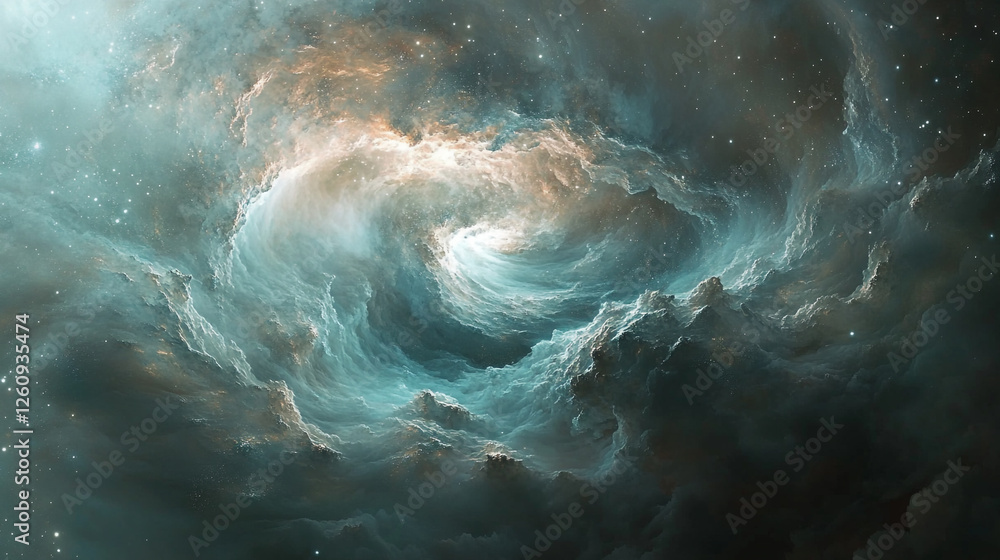 Fototapeta premium Stunning cosmic swirl of clouds and stars in deep space at night