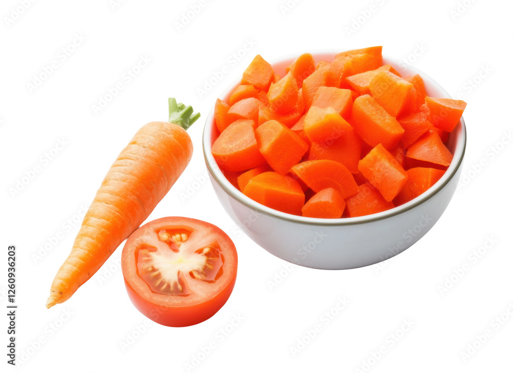 Chopping fresh vegetables kitchen food prep home isolated on transparent background - Generative AI Chopping fresh vegetables kitchen food prep home isolated on transparent background - Generative AI