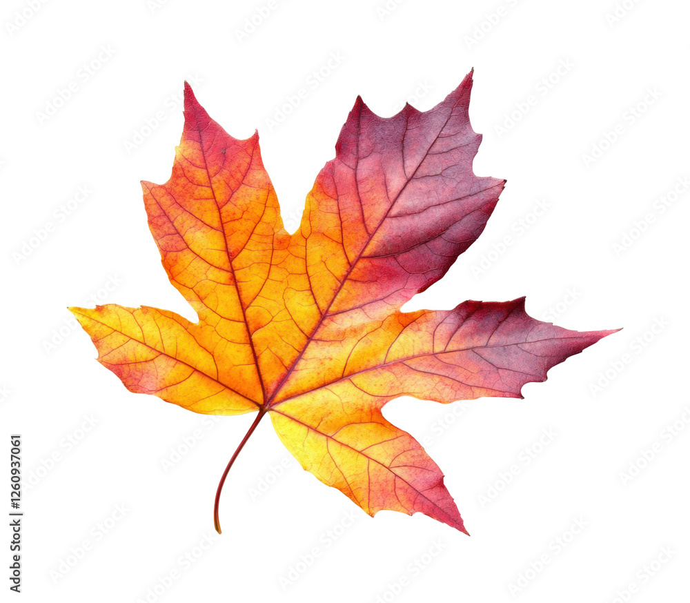 Autumn leaf colors nature seasonal beauty isolated on transparent background - Generative AI Autumn leaf colors nature seasonal beauty isolated on transparent background - Generative AI