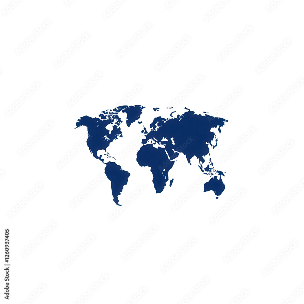 Fototapeta premium Global world map illustration transparent background digital art modern design creative perspective