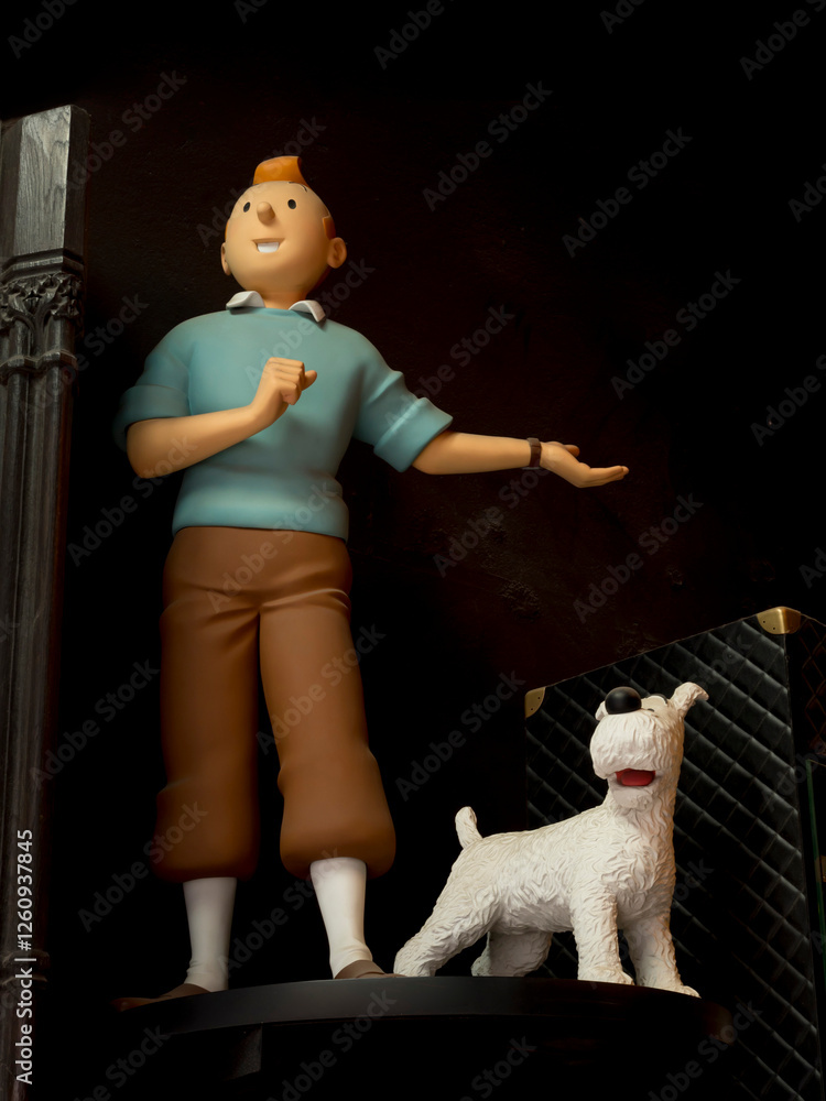 Naklejka premium Belgium, Tintin sculpture
