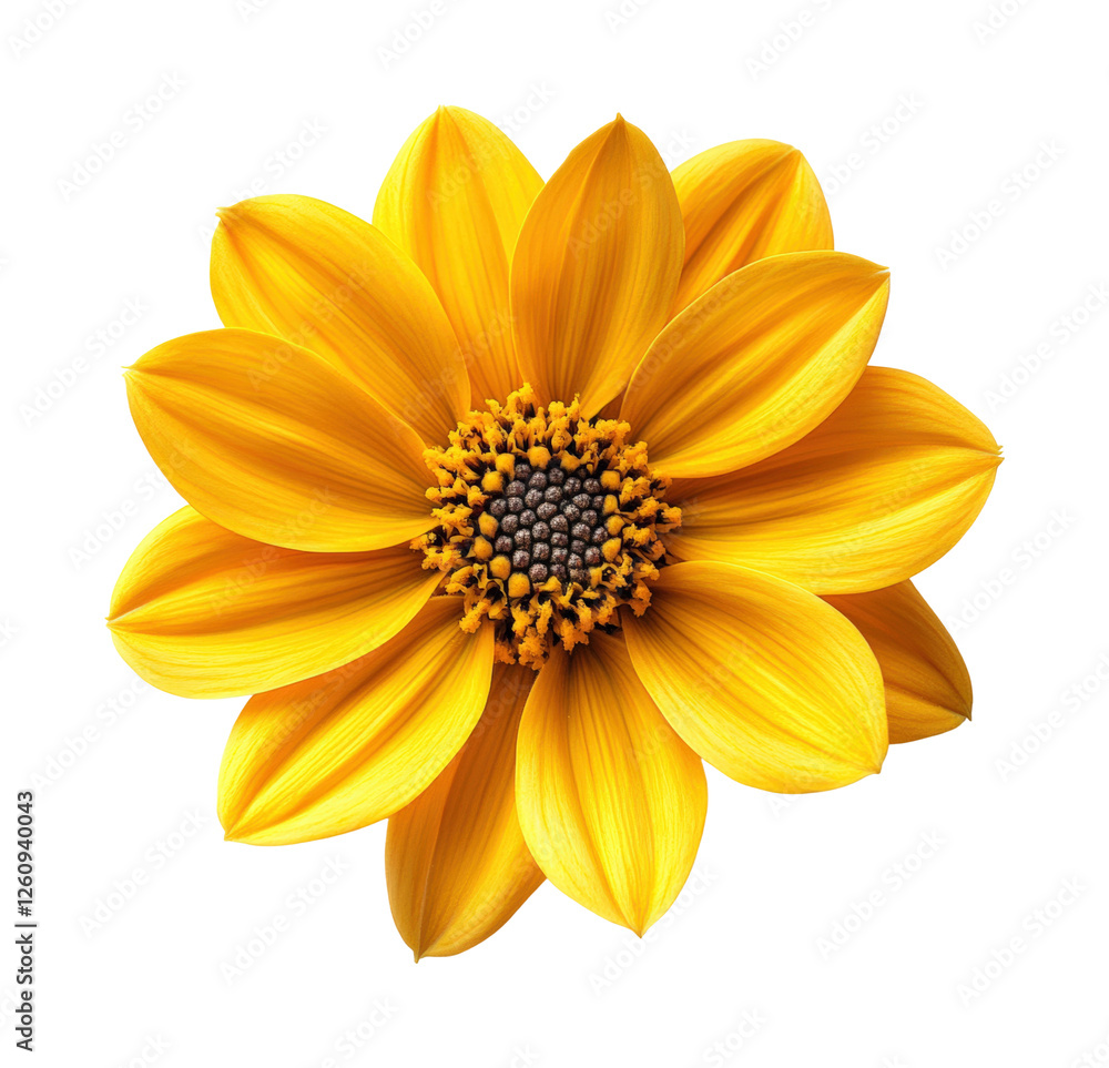 Blooming yellow flower nature isolated on transparent background - Generative AI Blooming yellow flower nature isolated on transparent background - Generative AI