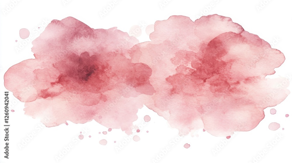 Two pink flowers with red paint splatters Two pink flowers with red paint splatters