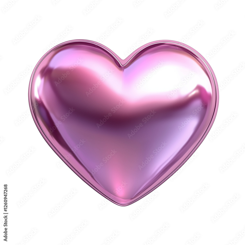 3d metallic pink heart isolated on transparent background 3d metallic pink heart isolated on transparent background