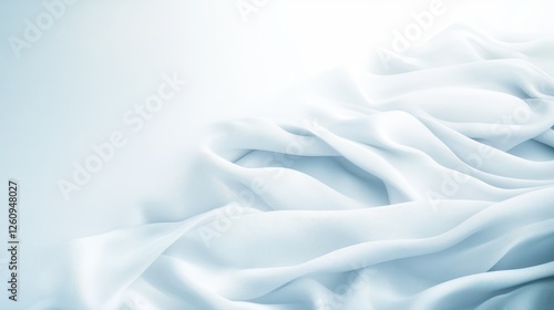 Soft white fabric background with gentle folds, versatile texture for design soft