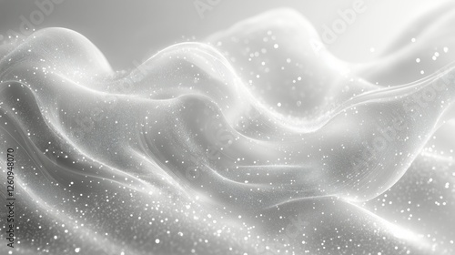 Soft waves of fabric gracefully drifting in a luminous atmosphere