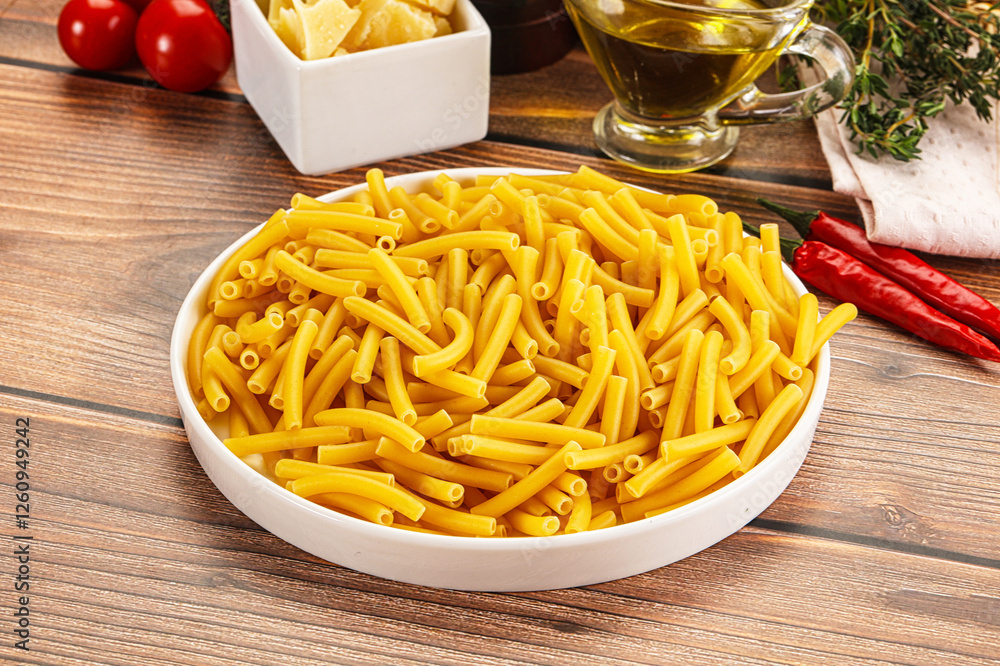 Italian pasta Maccherony for cooking Italian pasta Maccherony for cooking