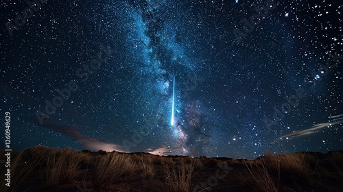 A meteor shower streaking across the night sky, showcasing the wonder of celestial events