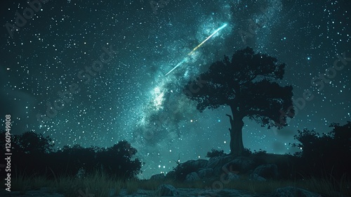 A meteor shower streaking across the night sky, showcasing the wonder of celestial events