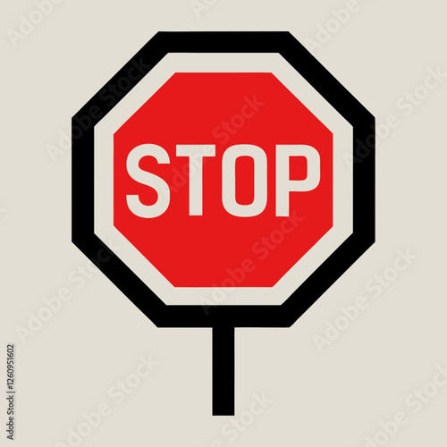 stop sign on black
