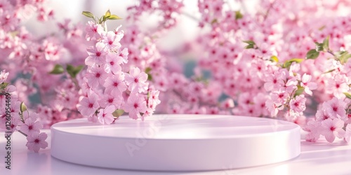 Pink Cherry Blossom Springtime Display Platform