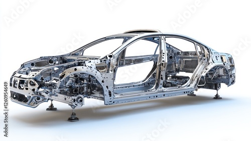Car chassis design, studio shot, engineering
