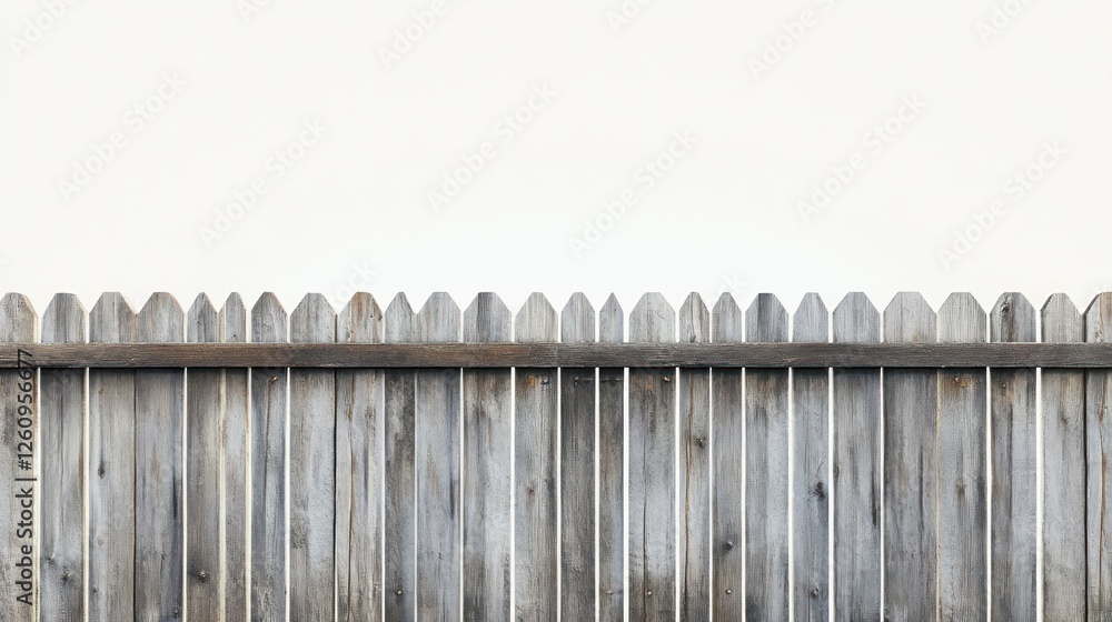 Weathered wood fence against white sky Weathered wood fence against white sky