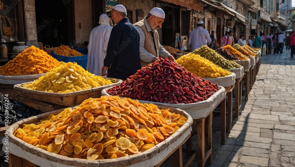 Obraz premium bazaar in turkey dried fruit vegetables