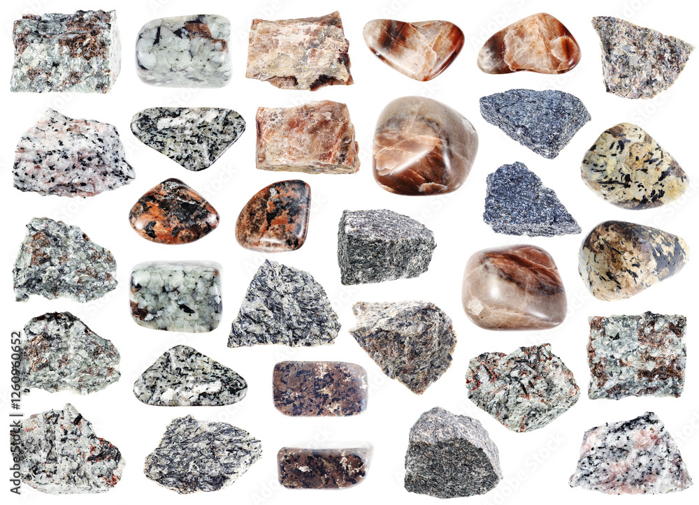 natural specimens of uncut nepheline rocks cutout natural specimens of uncut nepheline rocks cutout