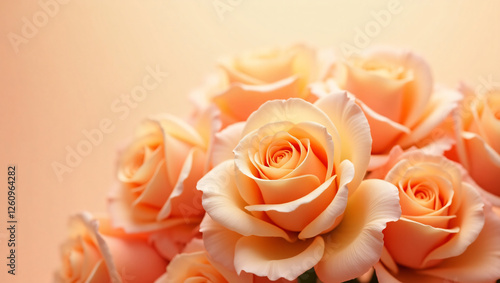 Peace roses in soft color and blurry style for background. sweet color flower petals in soft color background