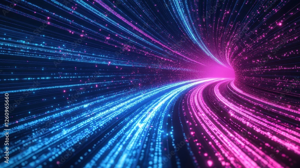 Fast-moving neon blockchain trails forming swirling patterns over a cybernetic dark backdrop Fast-moving neon blockchain trails forming swirling patterns over a cybernetic dark backdrop