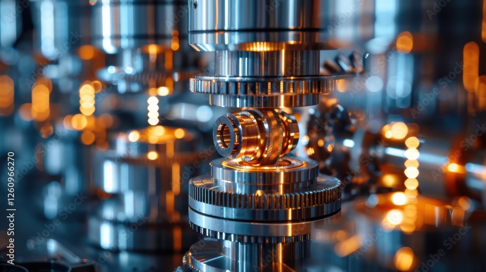 Close-up View of Precision Machinery and Gears Showcasing Advanced Technology and Upscale Industrial Components in a Modern Setting Close-up View of Precision Machinery and Gears Showcasing Advanced Technology and Upscale Industrial Components in a Modern Setting
