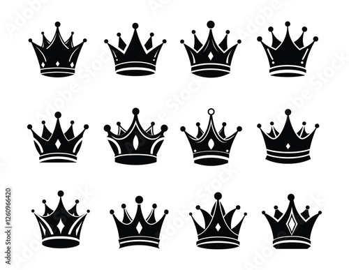Fototapeta Crown icon set