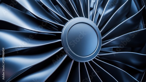 Jet engine close-up, industrial background