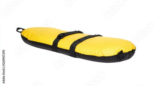 Bright Yellow Rescue Sled for Lifeguarding in Water Safety Operations, Lightweight, Durable, and Easy to Handle for Emergency Situations photo