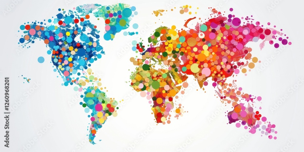 Colorful World Map Art Print