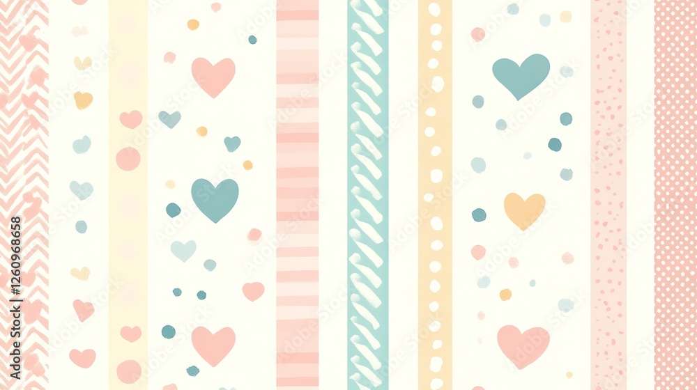 Pastel Hearts and Abstract Patterns Background Design Pastel Hearts and Abstract Patterns Background Design