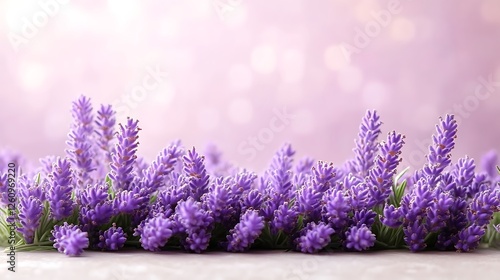 Lavender blossoms against a soft purple background