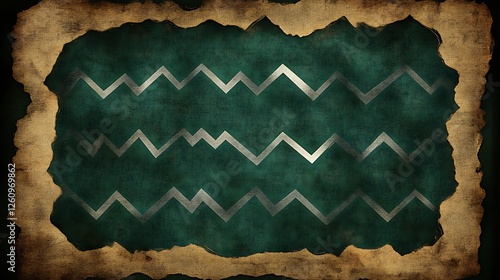 Abstract Green Background With Zigzag Pattern