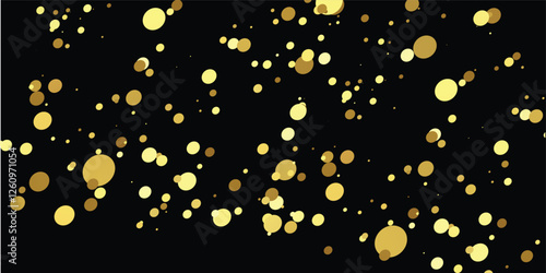 "Glittering Golden Confetti Raining Over a Black Backdrop: Elegant and Sparkling Design for New Year’s Eve Celebrations, Luxury Brochure Templates, and Elegant Cover Textures"
