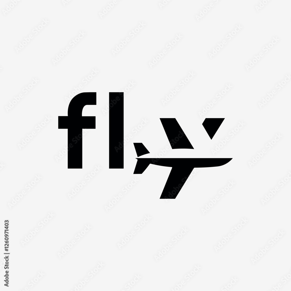Obraz premium Vector fly text logo design