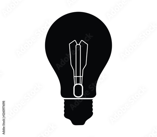 light bulb silhouette vector illustration