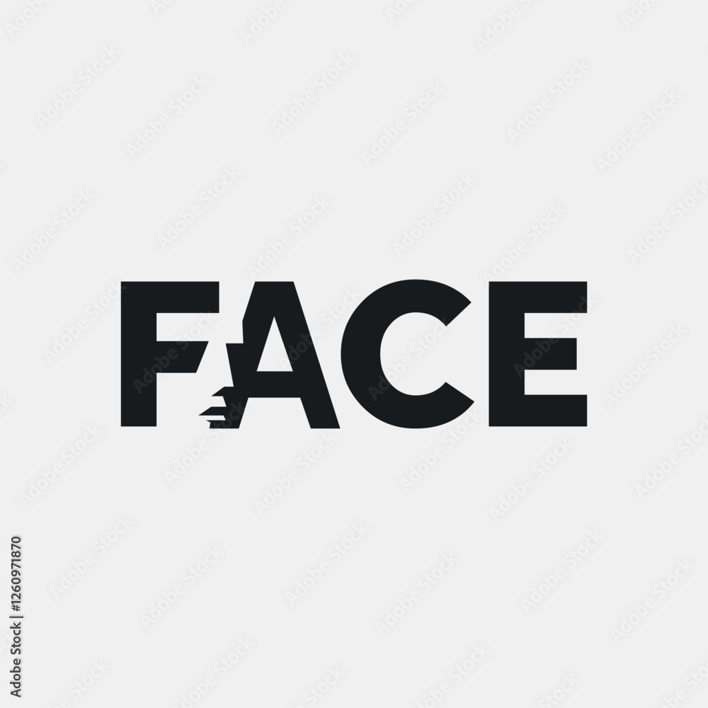 Vector face text logo design Vector face text logo design