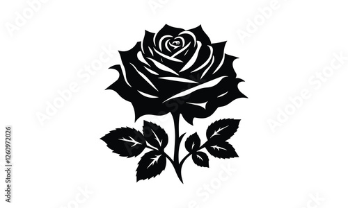 Wallpaper Mural Roses tattoo, Black roses, Black silhouette of rose, Valentines day silhouette of rose. Torontodigital.ca