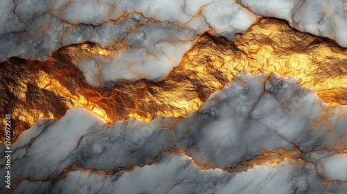 Elegant marble texture with golden veins on a dark background showcasing natu...