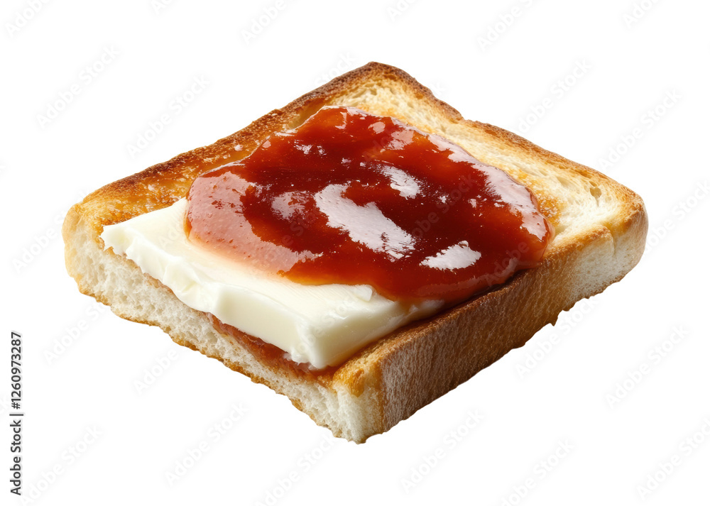 Spreading jam on toast for breakfast isolated on transparent background - Generative AI Spreading jam on toast for breakfast isolated on transparent background - Generative AI